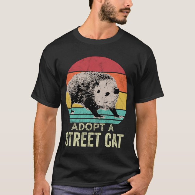 T-shirt Adopter un chat de rue Drôle Possum (Devant)