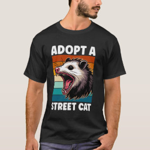 T-shirt Adopter un chat de rue Opossum drôle Vintage Sunse