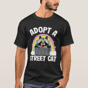 T-shirt Adopter un chat de rue Raton laveur arc-en-ciel