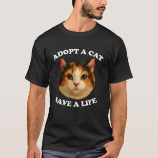 T-shirt Adopter Un Chat Sauver Une Vie Kitten Adoption D'a