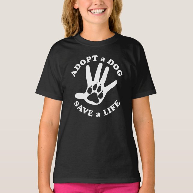 T-shirt Adopter un chien sauver une vie - Conception pour  (Devant)