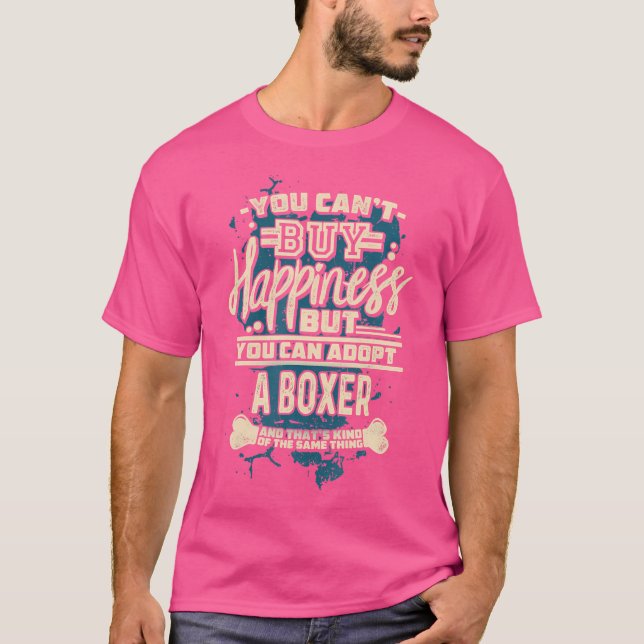 T-shirt Adopter Un Chien Secouru Boxer (Devant)