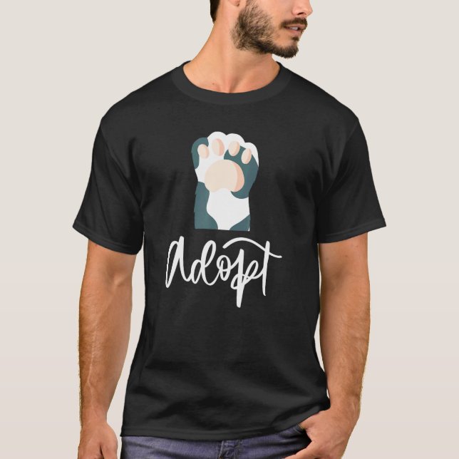 T-shirt Adopter un Empreinte de patte branché Chat Chien A (Devant)