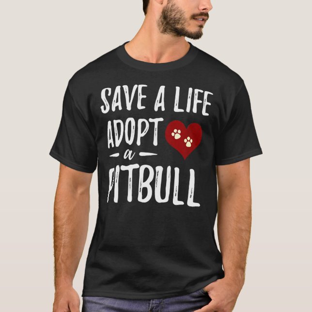 T-shirt Adopter Un Pitbull Funny Secourir Chien Maman (Devant)