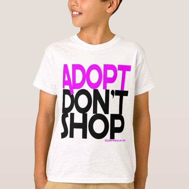 T-shirt Adoptez Don't Shop ! Soutien Secourt les efforts ! (Devant)