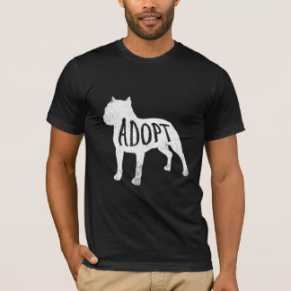 T-shirt Adoptez la chemise de silhouette de pitbull