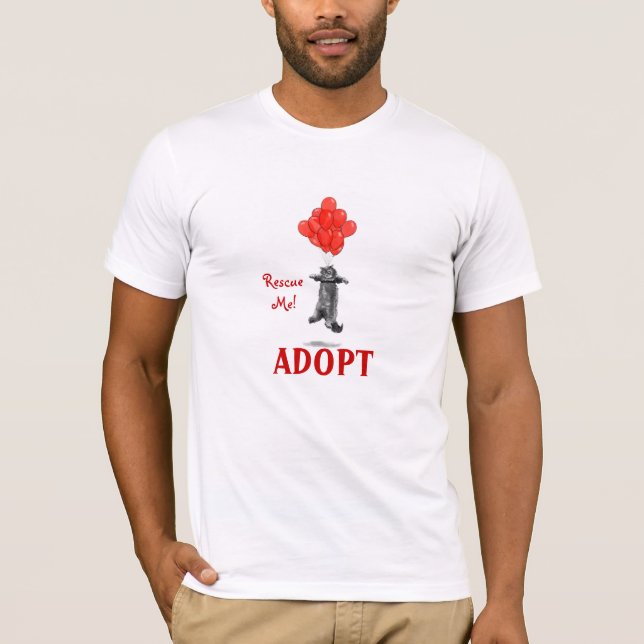 T-shirt ADOPTEZ la pièce en t unisexe de ballons de rouge (Devant)