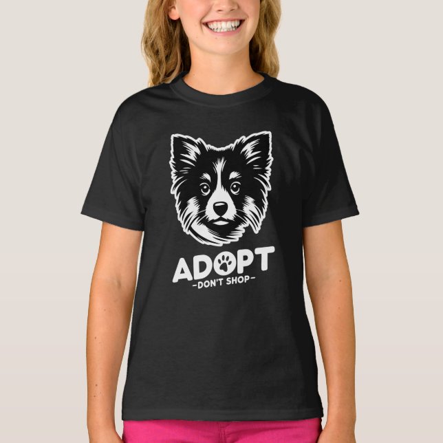 T-shirt Adoptez, n'achetez pas 3 (Devant)