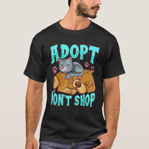 T-shirt Adoptez N'Achetez Pas Chat & Chien