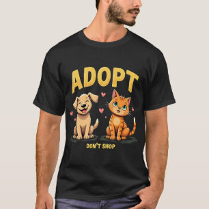 T-shirt Adoptez, Ne Faites Pas D'Achats - Sauvetage D'Anim