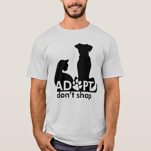 T-shirt Adoptez Ne pas Acheter Chien Chat (Devant)