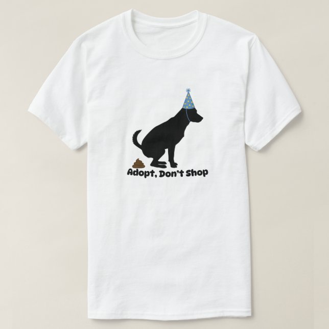 T-shirt Adoptez, ne pas faire de shopping | Secourir la dé (Design devant)