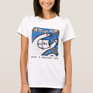 T-shirt Adoptez un chat d'abri, aimez un chat
