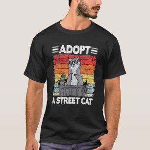 T-shirt Adoptez un chat de rue drôle Raton laveur 1