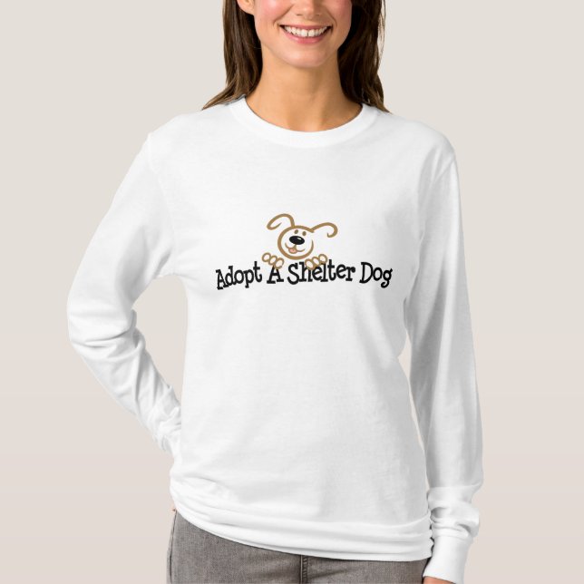 T-shirt Adoptez un chien d'abri (Devant)