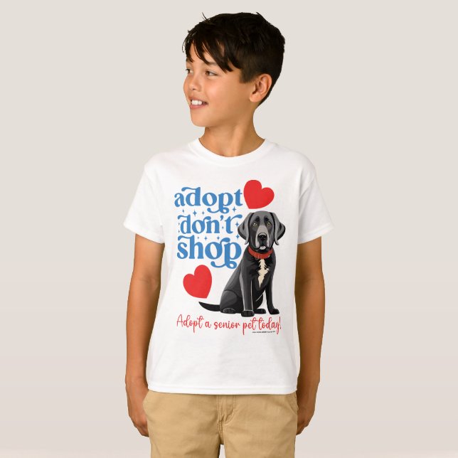 T-shirt Adoptez un chien senior ! (Devant entier)