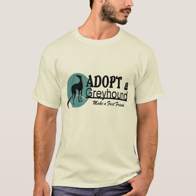 T-shirt Adoptez un logo de chien de lévrier (Devant)