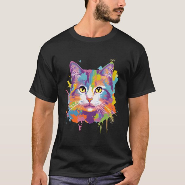 T-shirt Adoption de Chat Chaton Coloré (Devant)
