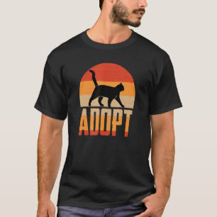 T-shirt Adoption de chat Rétro et Vintage Coucher de solei