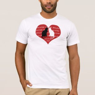 T-shirt Adoption de chats et coeur secouru