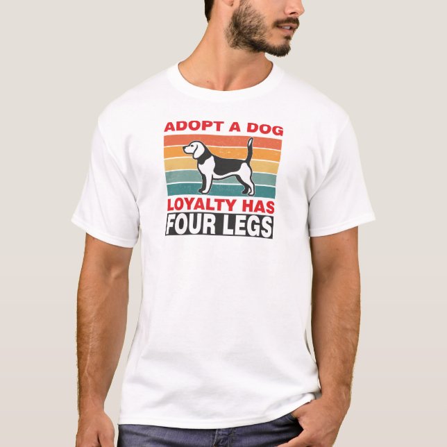 T-shirt Adoption de Chien – Cadeau pour Amateur de (Devant)