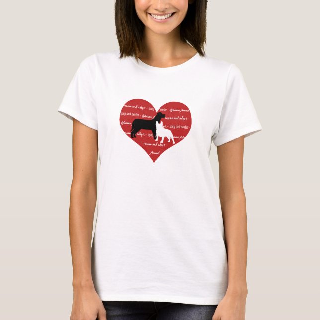 T-shirt Adoption du chien et secourir le coeur (Devant)