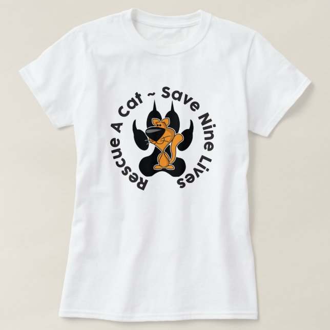 T-Shirt Adoption Sauvetage de Chat (Design devant)