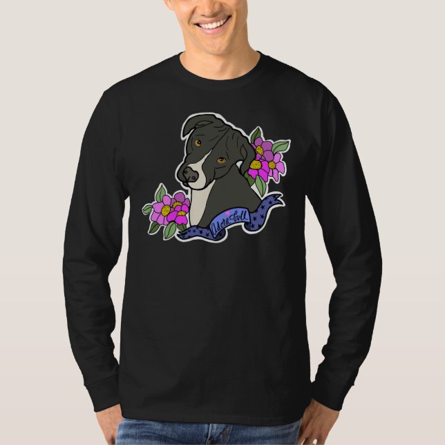 T-shirt Adora Bull Pitbull Et Fleurs (Devant)