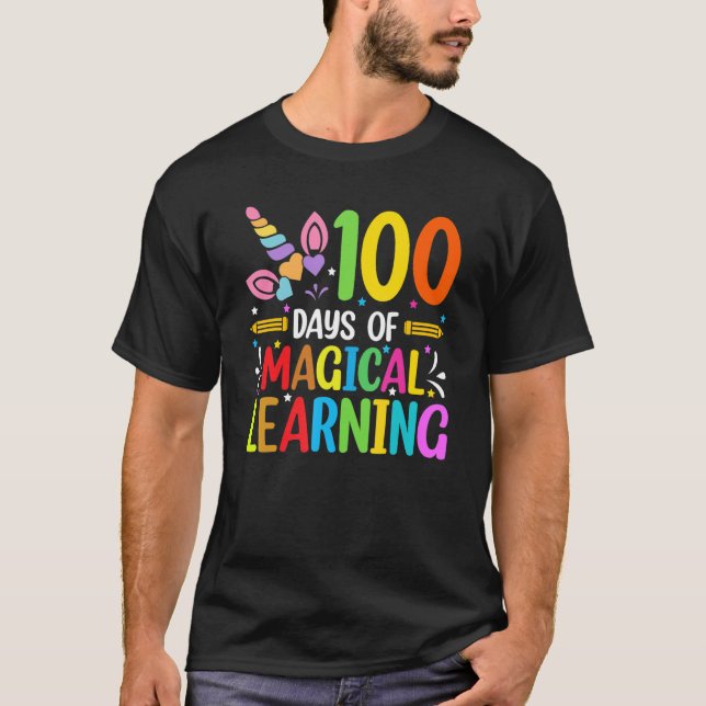 T-shirt Adorable 100 Jours De Magical Learning School Unic (Devant)