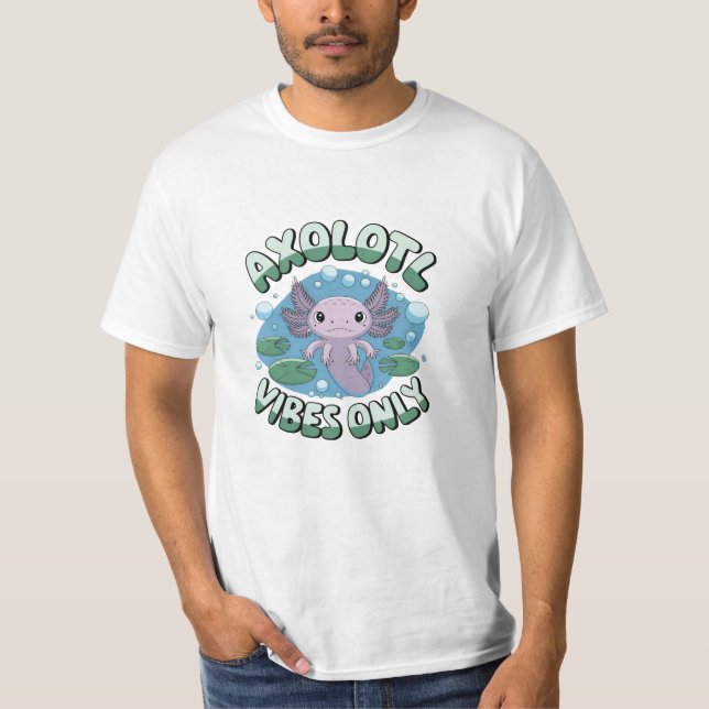 T-shirt Adorable Art Axolotl pour les passionnés de Animau (Devant)