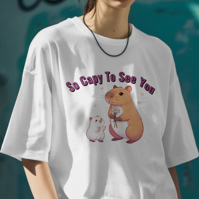 T-shirt  Adorable Capybara Tellement Capy de Vous Voir (Créateur téléchargé)