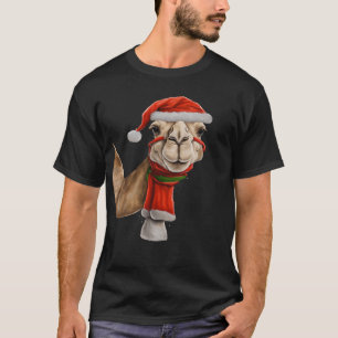 T-shirt Adorable Chameau Mignon Portant un Chapeau de Père