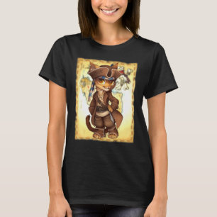T-shirt Adorable Chat Habillé Comme Un Trésor Pirate M