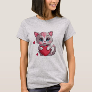 T-shirt Adorable chaton de la Saint-Valentin