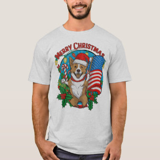 T-shirt adorable chien de Noël