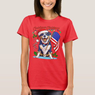 T-shirt adorable chien de Noël