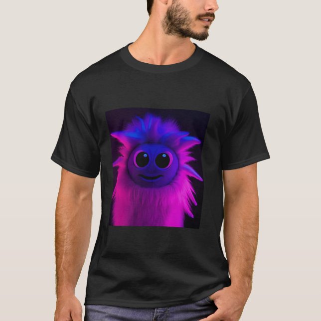 T-shirt Adorable Créature Fuzzy, Mignonne Monster Cute Cre (Devant)