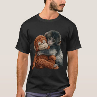 T-shirt Adorable Cute Baby Monkey Punch