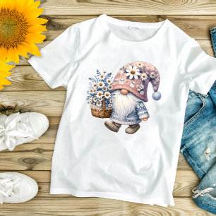 T-shirt Adorable Cute Daisy Flower Gnome Femme