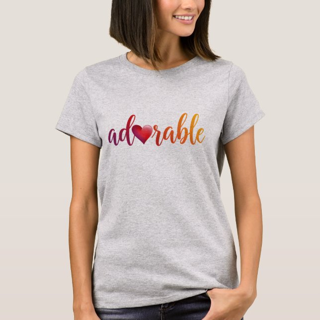 T-shirt "Adorable"-design1 par Maaya Prints, Femmes (Devant)