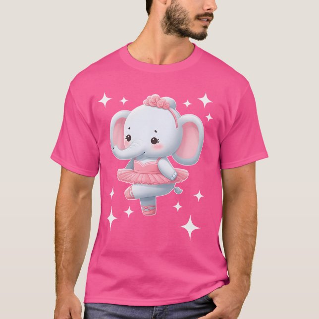 T-shirt Adorable Elephant Ballerina Dancing Art (Devant)