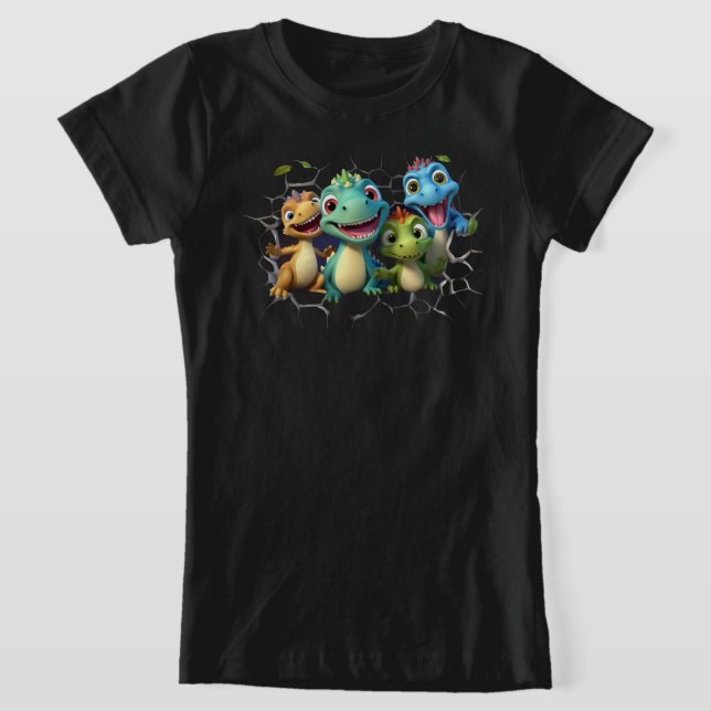 T-Shirt "Adorable équipe de dinosaures" (Poser)