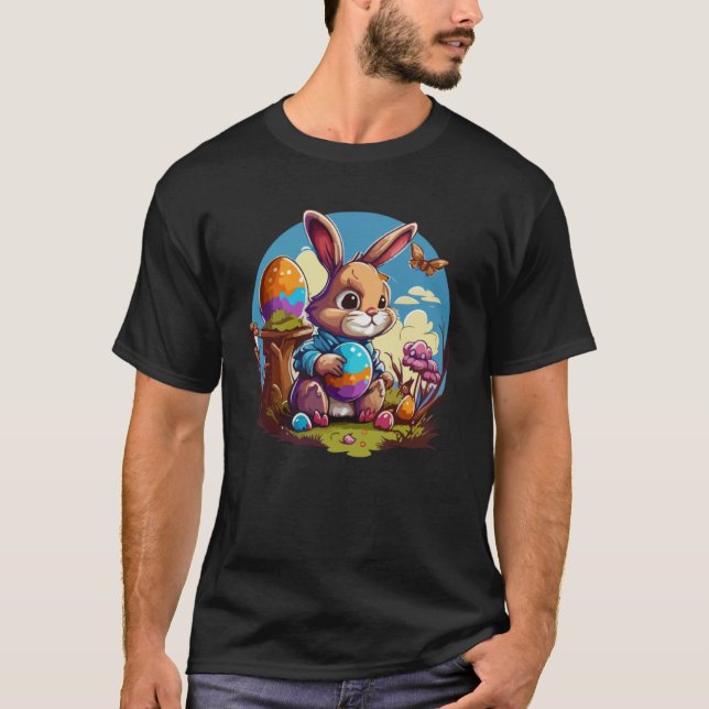 T-shirt Adorable Festive Easter Kids Cute Easter Bunny Gra (Devant)