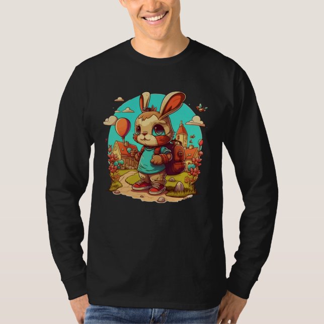 T-shirt Adorable Festive Easter Kids Cute Easter Bunny Gra (Devant)