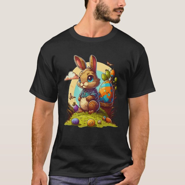 T-shirt Adorable Festive Easter Kids Cute Easter Bunny Gra (Devant)