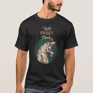 T-shirt Adorable Hello Sweet Check Chat Tabby Kitten Sayin