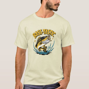 T-shirt Adorable Humour d'eau douce : Bass Fish Art