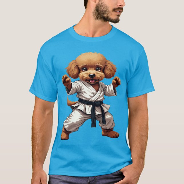 T-shirt Adorable Karate Puppy Martial Arts Gi Illustration (Devant)