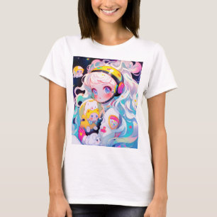 T-shirt Adorable Kawaii Anime Girl in Space