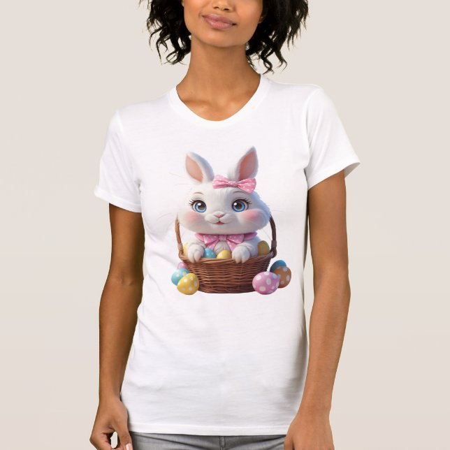 T-shirt Adorable Lapin de Pâques - Kawaii Joyeux Vacances (Devant)